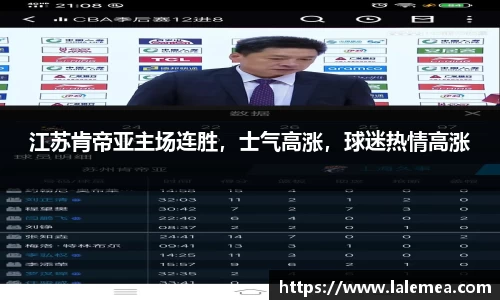 江苏肯帝亚主场连胜，士气高涨，球迷热情高涨