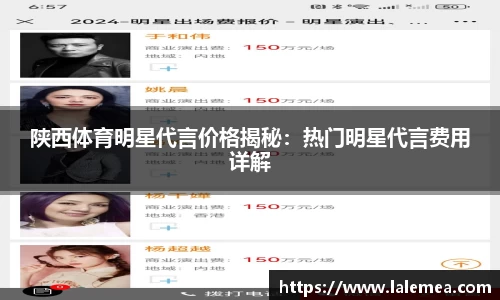 陕西体育明星代言价格揭秘：热门明星代言费用详解