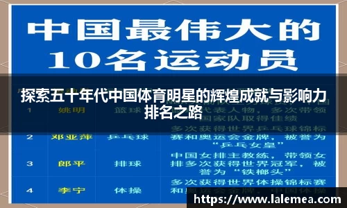 探索五十年代中国体育明星的辉煌成就与影响力排名之路
